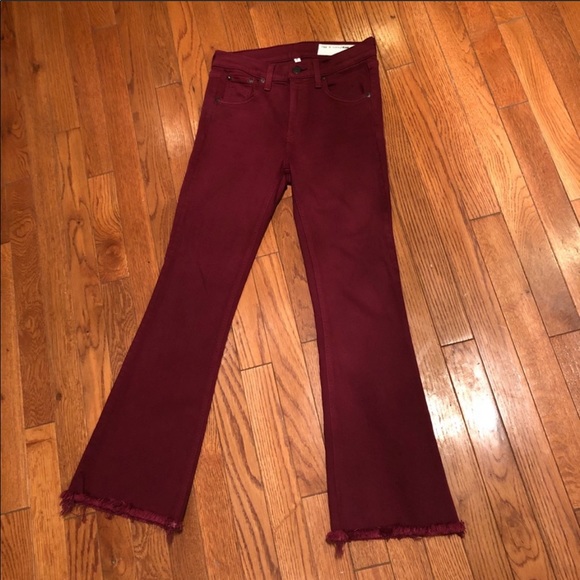 Rag & Bone crop jeans in distressed plum - Picture 3 of 5